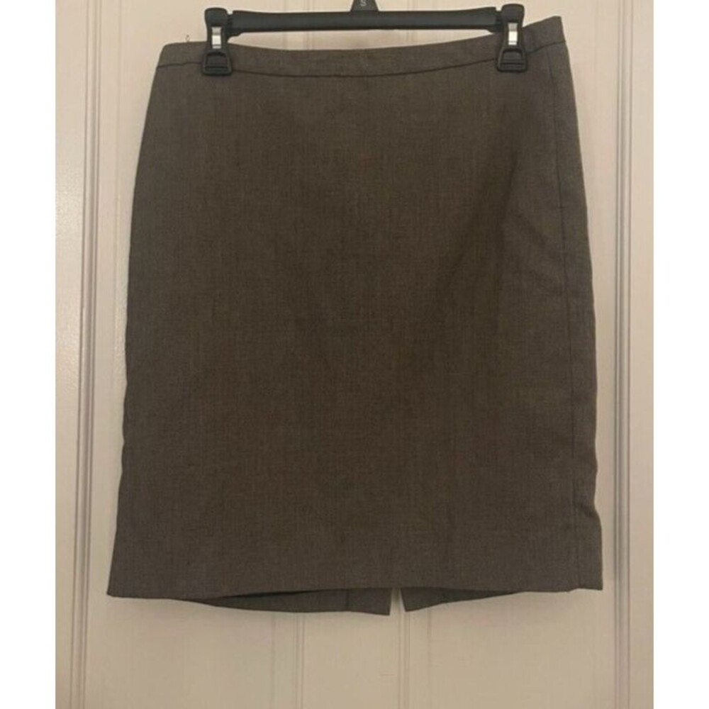 Gap Womens Business Gray Midi Lined Pencil Straight Skirt Zipper Slit Size 6